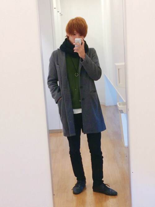 Earth Music Ecology アースミュージックアンドエコロジー のチェスターコートを使ったメンズ人気ファッションコーディネート Sciaky