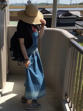 「Simplicite（サンプリシテ）のアイテム（オールインワン・サロペット）」を使った、ゆいころさん（レディース・162cm）の春コーディネート