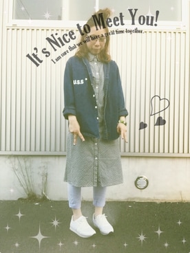 「アイテム（シャツワンピース）」を使った、ゆっこさん（レディース・152cm・20代）の春コーディネート