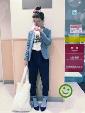 「ふわもこバッグ」｜ゆっこさん（レディース・152cm）の秋コーディネート