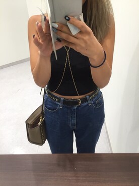 「FOREVER 21（フォーエバー トゥエンティーワン）のアイテム（タンクトップ、ブラック系）」を使った、yuzu さん（レディース・163cm）の夏コーディネート