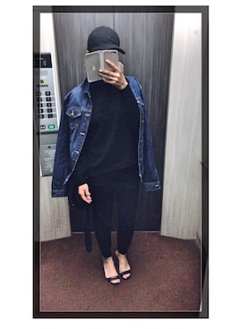 「FOREVER 21（フォーエバー トゥエンティーワン）のアイテム（デニムジャケット、ブルー系）」を使った、yuzu さん（レディース・163cm）の秋コーディネート