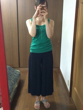 「COMME CA DU MODE（コムサデモード）のアイテム（キャミソール）」を使った、m*☪さん（レディース・168cm）の夏コーディネート