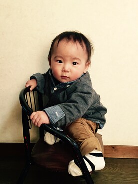 「what's whatのアイテム（その他パンツ、ベージュ系）」を使った、h a r u .さん（レディース・158cm）の冬コーディネート