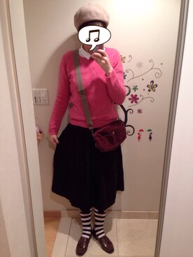 「ピンクニット」｜わんちゃんさん（レディース・168cm）の冬コーディネート