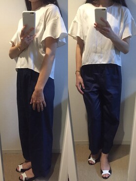 「Soareak（ソアリーク）のアイテム（シューズ）」を使った、たいやきさん（レディース・156cm）の夏コーディネート