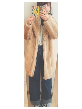 「ファーコート」｜「アイテム（キャミソール）」を使った、ayuさん（レディース・158cm）の冬コーディネート