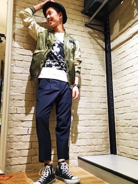 「ハットコーデ」｜森 拓巳さん（メンズ・176cm）の春コーディネート