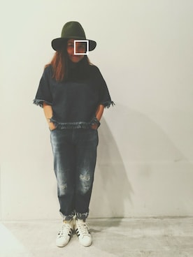 「SEVENDAYS=SUNDAY（セブンデイズサンデイ）のアイテム（Tシャツ/カットソー）」を使った、マミたすさん（レディース・155cm）の秋コーディネート