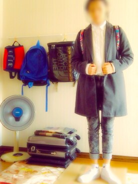 「NIKE（ナイキ）のアイテム（スニーカー、ホワイト系）」を使った、🚺            8  7さん（レディース・163cm）の冬コーディネート