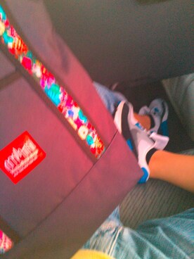 「Manhattan Portage（マンハッタンポーテージ）のアイテム（バックパック/リュック、ブルー系）」を使った、🚺            8  7さん（レディース・163cm）の春コーディネート