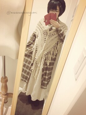「AS KNOW AS plus（アズノゥアズプラス）のアイテム（その他アウター）」を使った、GUMIさん（レディース・155cm）の秋コーディネート