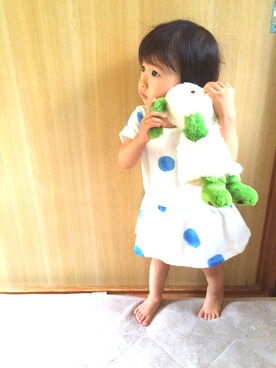 「わんわん」｜sheenaさん（キッズ・80cm）の夏コーディネート