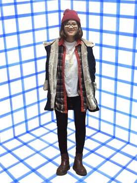 「me（ミイ）のアイテム（ジャケット/アウター）」を使った、OK?GO!さん（レディース・153cm）の秋コーディネート