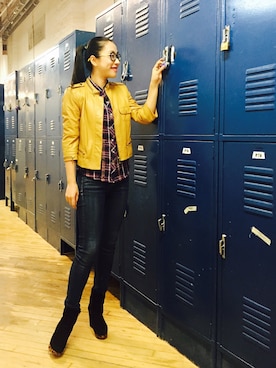 「school」｜「アイテム（ブーティ）」を使った、chanelさん（レディース・165cm）の秋コーディネート