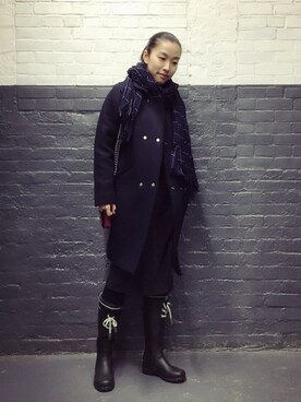 「school」｜「アイテム（ダウンジャケット/コート）」を使った、chanelさん（レディース・165cm）の秋コーディネート