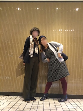 「アイテム（ストール/ショール）」を使った、Tonzuraさん（レディース・154cm）の秋コーディネート