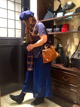 「TOPKAPI（トプカピ）のアイテム（ショルダーバッグ）」を使った、Tonzuraさん（レディース・154cm）の夏コーディネート