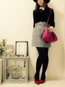 「fifth（フィフス）のアイテム（シャツ/ブラウス、ブラック系）」を使った、Shiho Takebeさん（レディース・158cm）の秋コーディネート