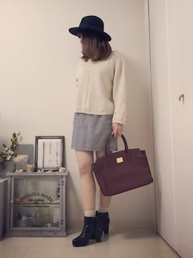 「MINIMUM（ミニマム）のアイテム（ハンドバッグ）」を使った、Shiho Takebeさん（レディース・158cm）の秋コーディネート