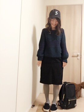 「override 」｜「アイテム（その他）」を使った、moccoさん（レディース・156cm）の冬コーディネート