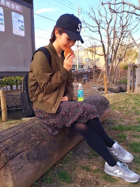 「春ワンピ」｜「アイテム（その他）」を使った、moccoさん（レディース・156cm）の冬コーディネート