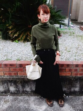 「Honeys（ハニーズ）のアイテム（アクセサリー）」を使った、かおさん（レディース・160cm）の秋コーディネート
