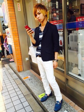 「GOSTAR DE FUGA（ゴスタール ジフーガ）のアイテム（ナイロンジャケット）」を使った、時風   瞬さん（メンズ・166cm）の春コーディネート