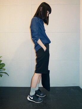 「blue」｜「アイテム（カーゴパンツ）」を使った、張寧ningさん（レディース・156cm）の夏コーディネート