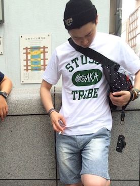 「The Herschel Supply Co. Brand（ハーシェルサプライ）のアイテム」を使った、이원지さん（メンズ・181cm）の夏コーディネート