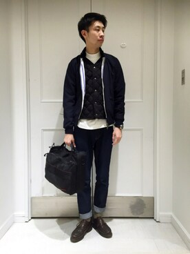「EDIFICE（エディフィス）のアイテム（その他アウター）」を使った、SAKURAGIさん（メンズ・179cm）の春コーディネート