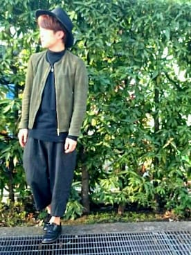 「アイテム（アクセサリー、パープル系）」を使った、stickさん（メンズ・170cm）の秋コーディネート