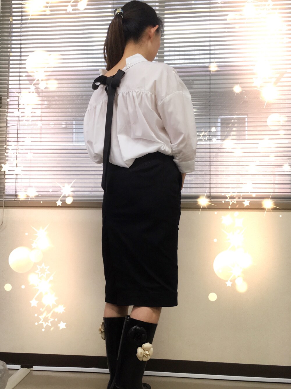 yumiさんの「WOMEN コットンペンシルスカート（UNIQLO）」を使ったコーディネート