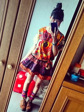 「チャイハネ（チャイハネ）のアイテム（レッグウォーマー）」を使った、りおやまさん（レディース・162cm）の秋コーディネート