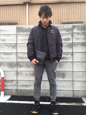 「F.C.R.B.（エフシーアールビー）のアイテム（スタジャン）」を使った、M.T.R.Mさん（メンズ・165cm）の冬コーディネート