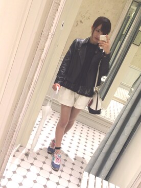 「& chouette（アンドシュエット）のアイテム（ボストンバッグ）」を使った、りいさん（レディース・158cm）の春コーディネート