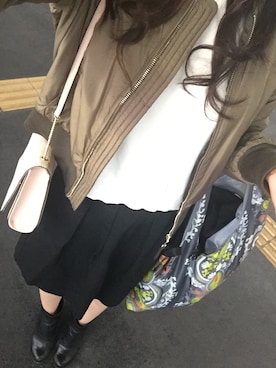 「ひざ丈スカート」｜「アイテム（ブルゾン）」を使った、 ❤︎ marizoo☺︎ ❤︎さん（レディース・161cm）の秋コーディネート