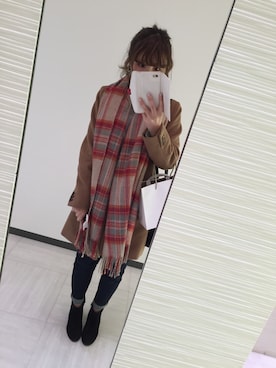 「タータンチェック」｜mikoさん（レディース・158cm）の冬コーディネート