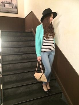 「アイテム（カーディガン/ボレロ）」を使った、いとあやさん（レディース・162cm）の春コーディネート