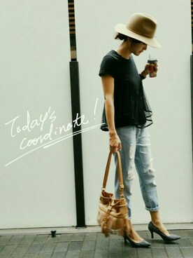 「coca（ANDEX shoes product）（コカ）のアイテム（パンツ）」を使った、JUNKOさん（レディース・162cm）の秋コーディネート