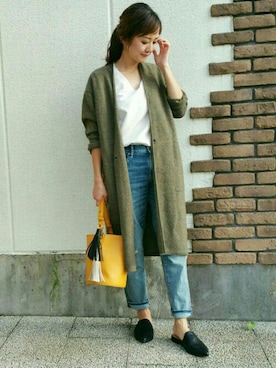 「Cookie Chocolate（クッキーチョコレート）のアイテム（バッグ）」を使った、JUNKOさん（レディース・162cm）の秋コーディネート