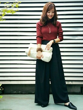 「J.FERRY（ジェイフェリー）のアイテム（パンツ）」を使った、JUNKOさん（レディース・162cm）の秋コーディネート