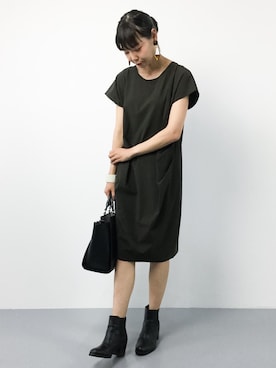 「PLAIN CLOTHING（プレーンクロージング）のアイテム（ワンピース/ドレス）」を使った、ambiさん（レディース・160cm）の夏コーディネート