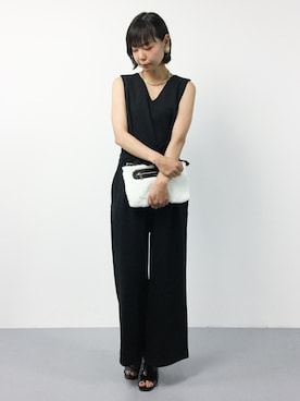 「& chouette（アンドシュエット）のアイテム（クラッチバッグ）」を使った、ambiさん（レディース・160cm）の夏コーディネート