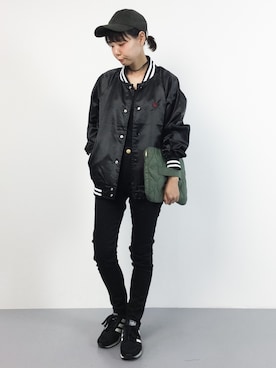 「WC（ダブル シー）のアイテム（ブルゾン）」を使った、ambiさん（レディース・160cm）の秋コーディネート