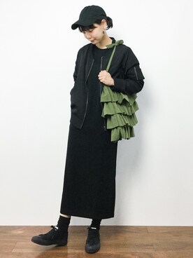 「UP START（アップスタート）のアイテム（ジャケット/アウター）」を使った、ambiさん（レディース・160cm）の秋コーディネート