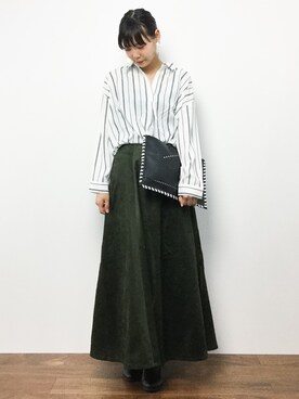 ambiさんの「野沢和香さん×BAYFLOWコラボアイテム　ボリュームフレアスカート」を使ったコーディネート