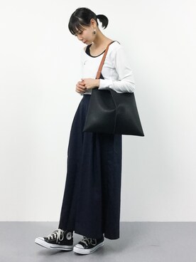 「Factor=（ファクターイコール）のアイテム（バッグ）」を使った、ambiさん（レディース・160cm）の秋コーディネート