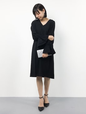 「Paradise Picnic（パラダイスピクニック）のアイテム（クラッチバッグ）」を使った、ambiさん（レディース・160cm）の秋コーディネート