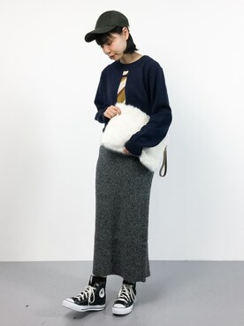 ambiさんの「ビーミング by ビームス / リブロングタイトスカート」を使ったコーディネート